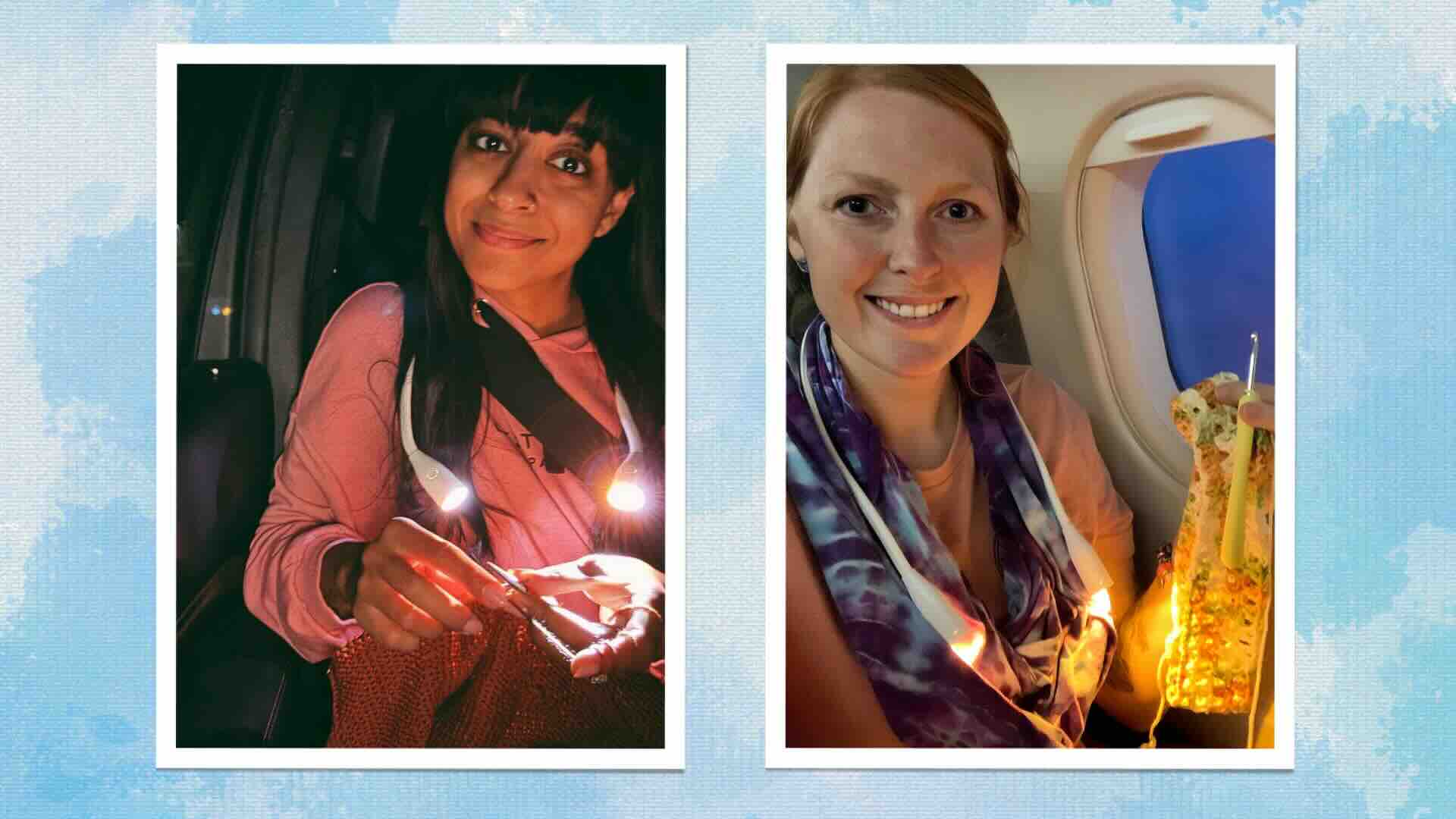 Knitting on a plane? In the car? No problem!