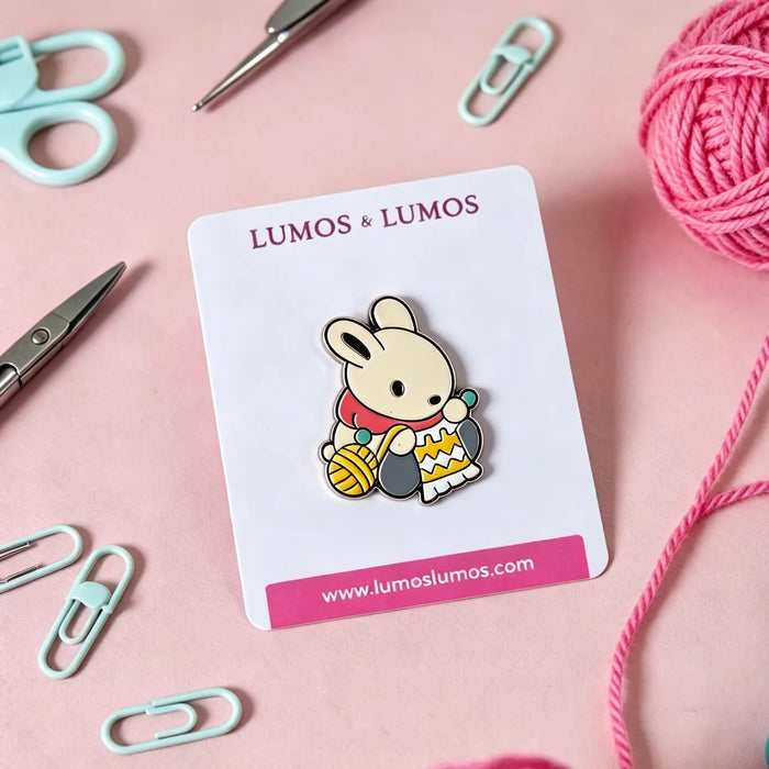 Lumos Enamel Pin (NEW) — Knitting Bunny